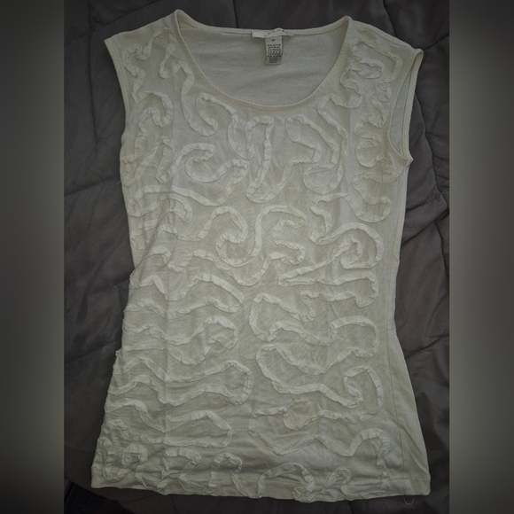 Kenar Tops - Kenar Cream Textured Tank Top
